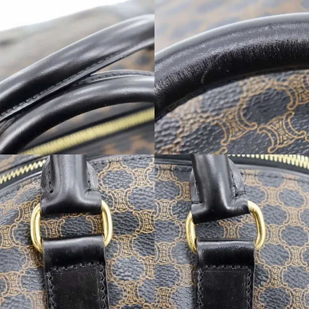 CELINE Black Brown Pvc Leather Travel Bag 🧳 MC98/2